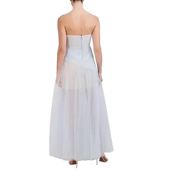 BCBGMAXAZRIA Women's Skyway Strapless Tulle Gown Long Evening Dress Size 2 - Picture 2 of 9